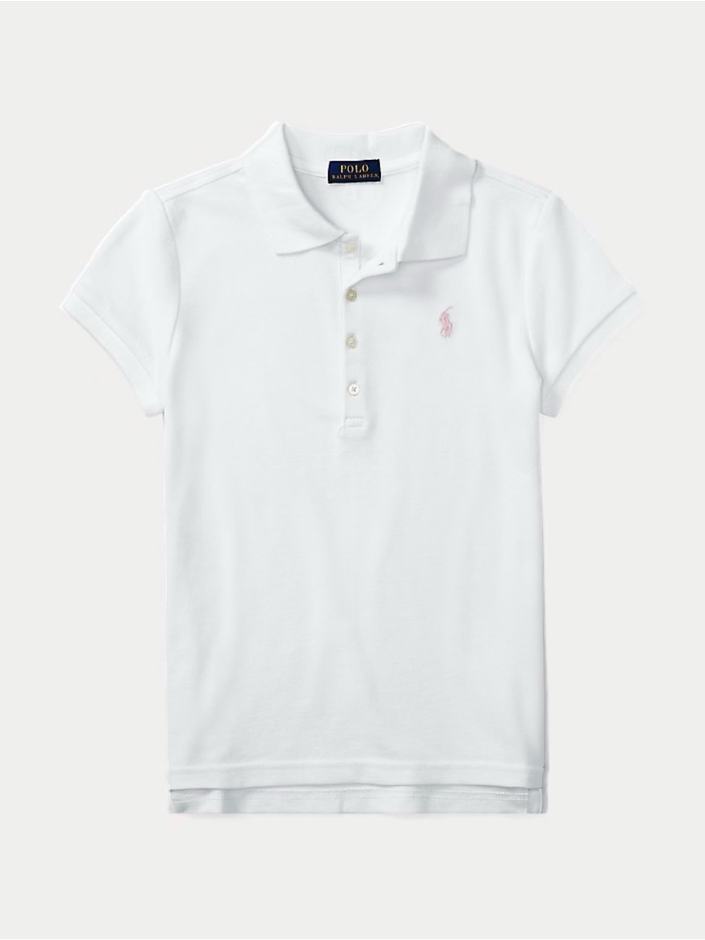 Ralph Lauren White Polo Shirt With Pink Logo